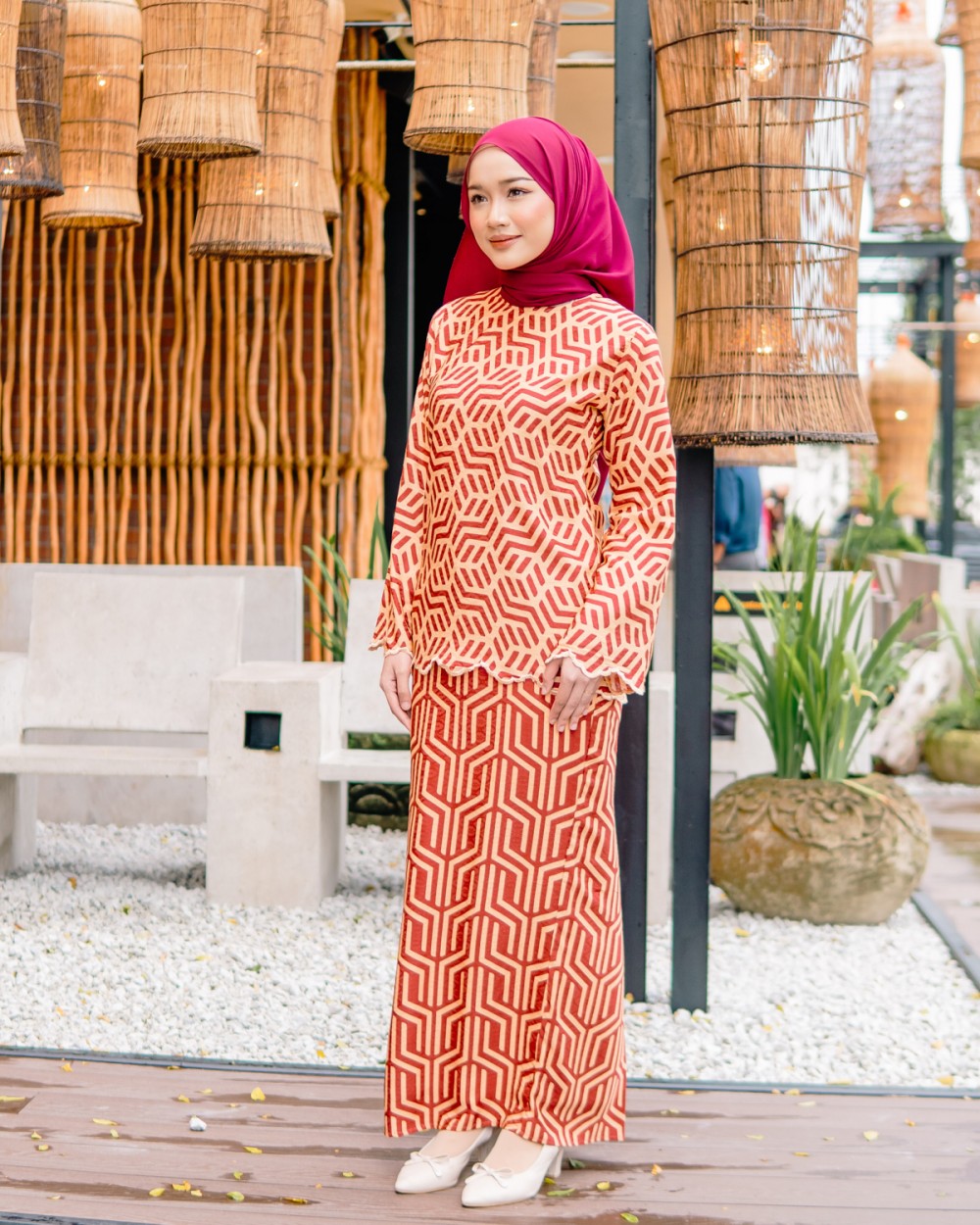 Kurung Qlarissa In Maroon