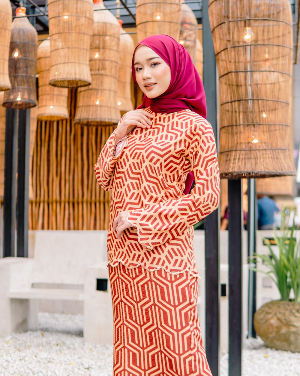 Kurung Qlarissa In Maroon