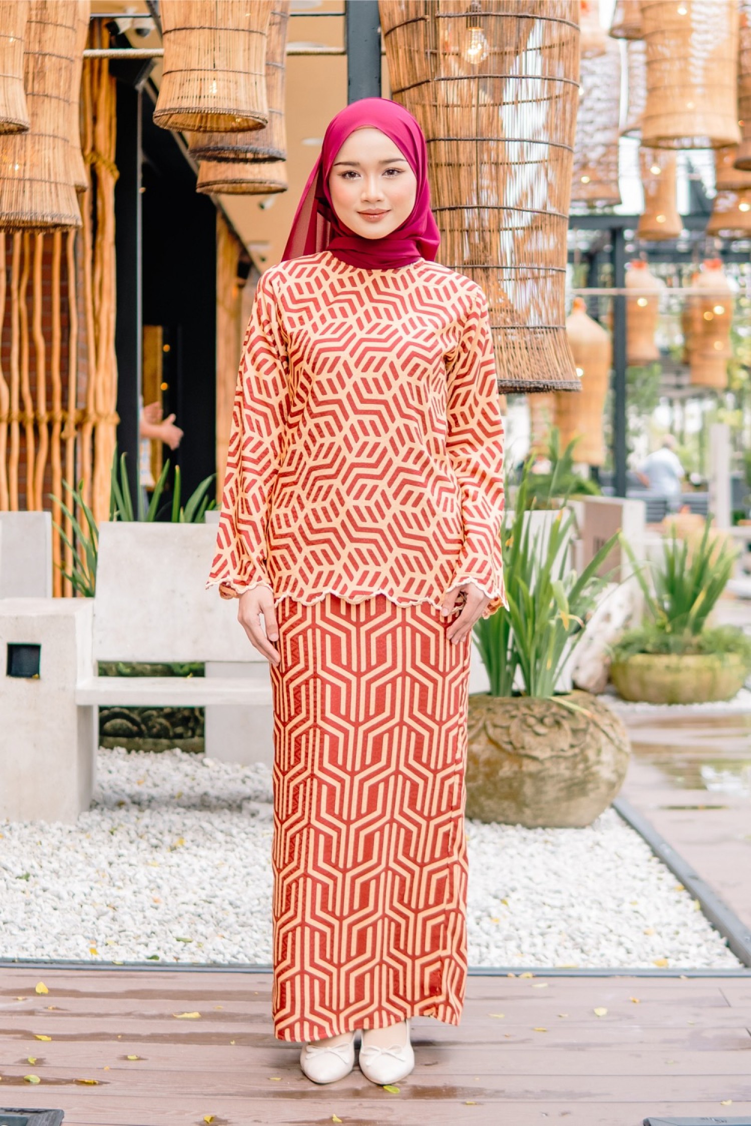 Kurung Qlarissa In Maroon