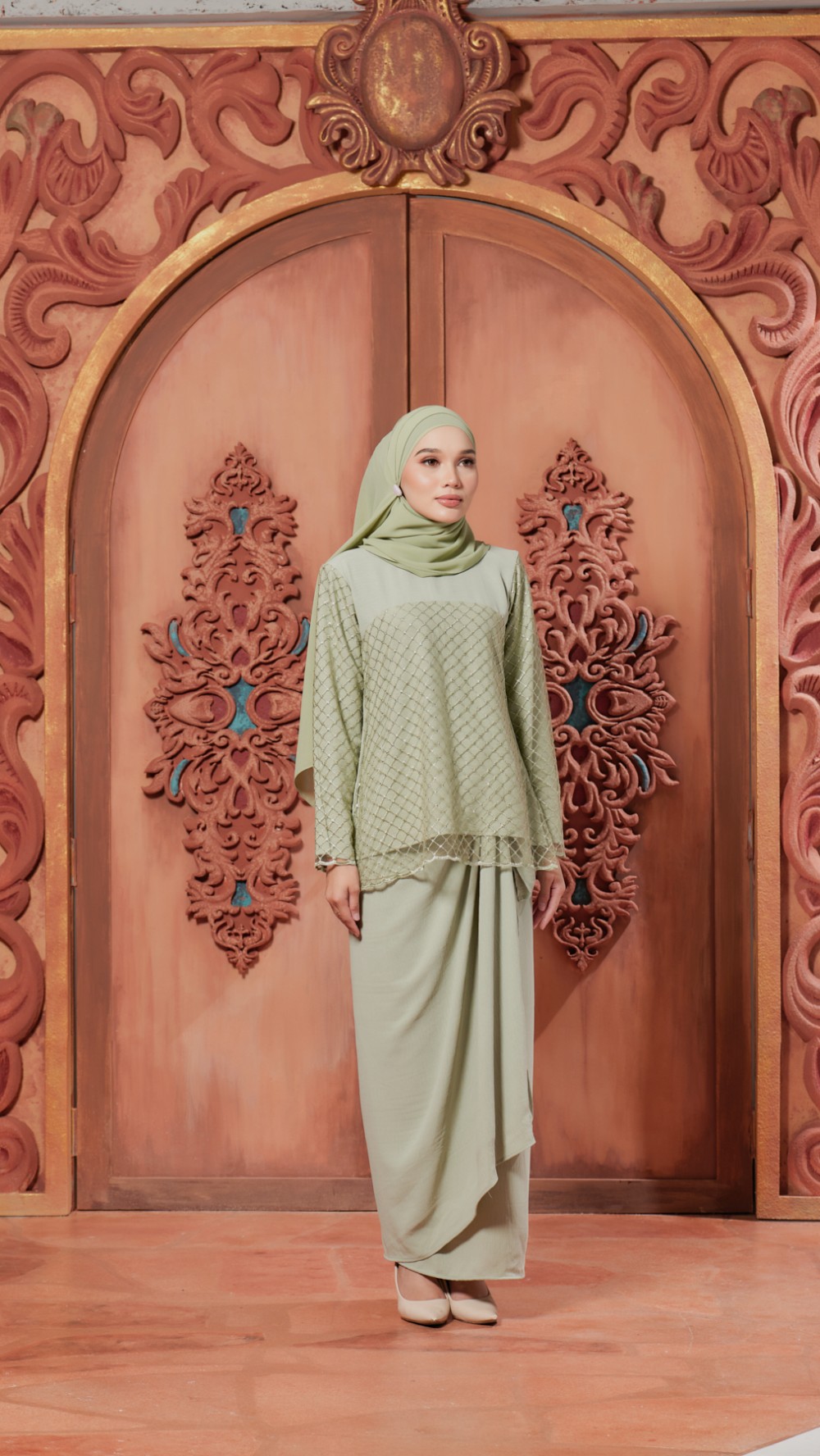 Kurung Nada In Sage Green