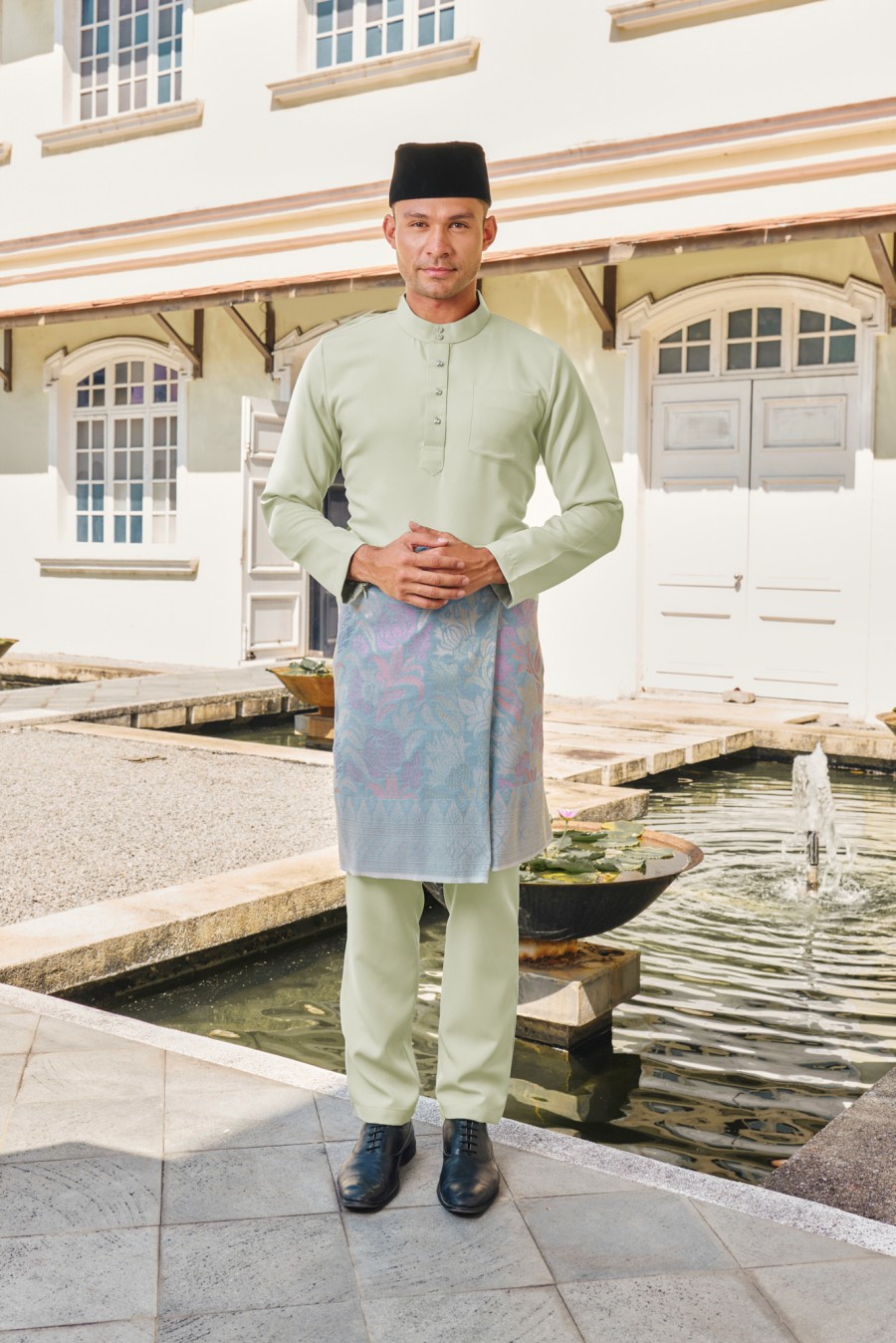 (Slim Fit) Baju Melayu Juma In Sage Green