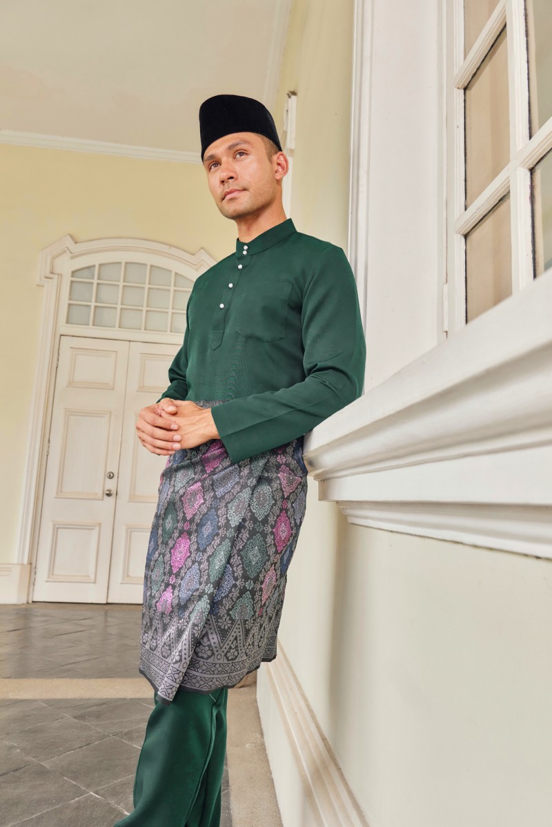 (Slim Fit) Baju Melayu Juma In Emerald Green