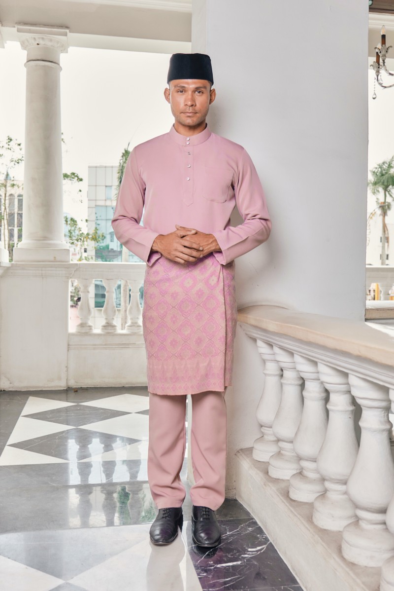 (Slim Fit) Baju Melayu Juma In Mauve