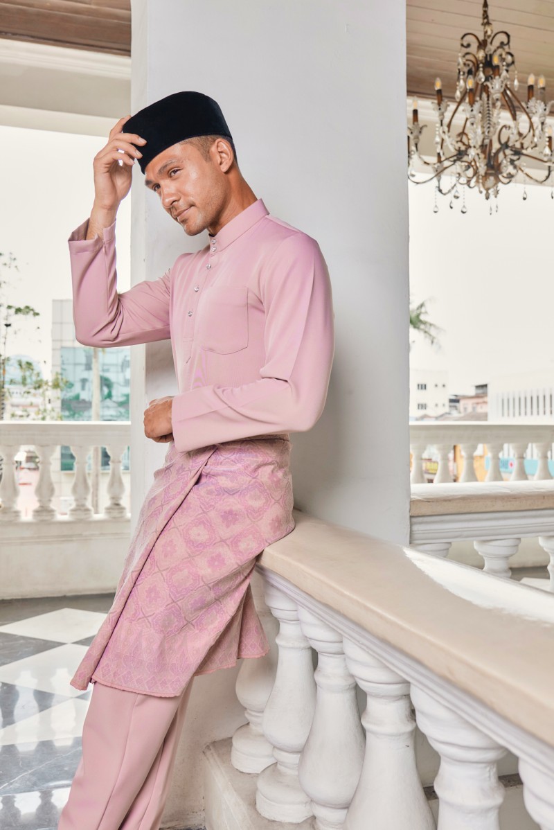 (Slim Fit) Baju Melayu Juma In Mauve