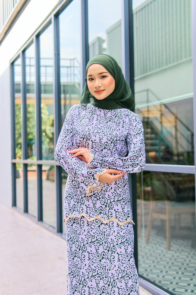 Kurung Natalie In Blueberry