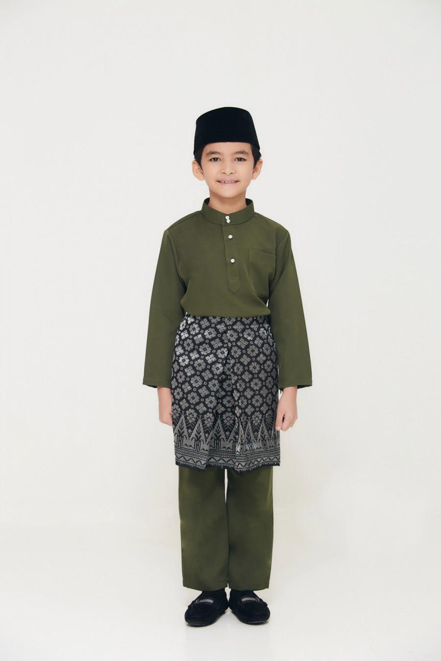 Baju Melayu Juma Kids In Army Green